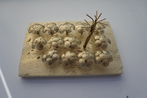 Peinture des feuilles branche et troncs de l'arbre de vie